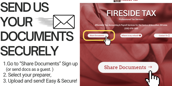 send docs securely to fireside tax instructions